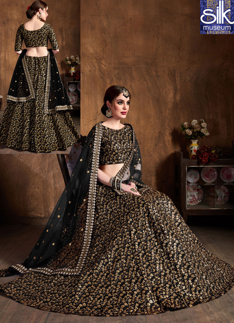 Black Silk Lehenga, Indian Designer Lehenga, Lehenga Choli, Wedding Lehenga,  Bridemaids Lehenga - Etsy | Indiase kleding, Kleding, Kleren